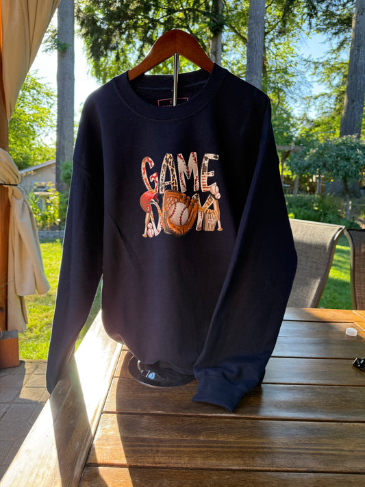 Game Day Baseball Sweatshirt – Custom Sports Fan sweatshirt for Moms & Fans