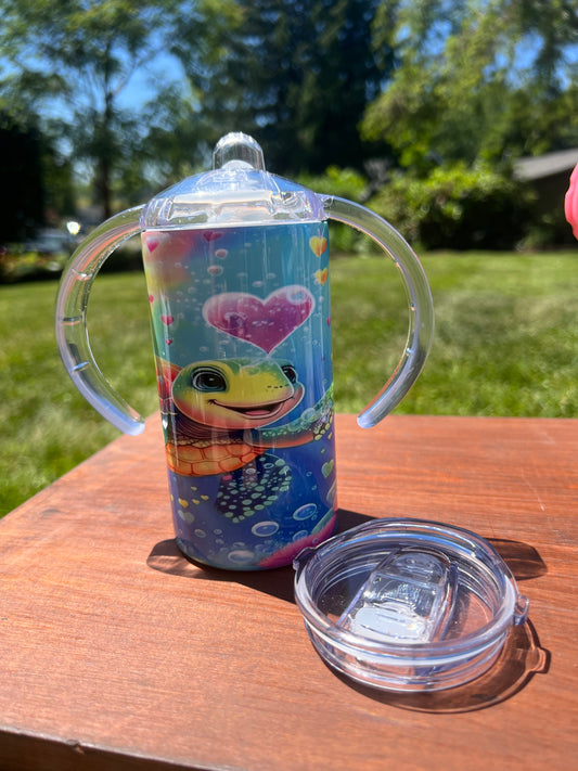Under the Water Love Turtle 12 oz Kids Sippy or Flip Cup