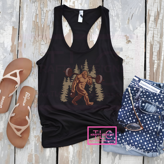 Bigfoot Lifting Tank – Funny Sasquatch Workout Design, Short & Long Sleeve Options