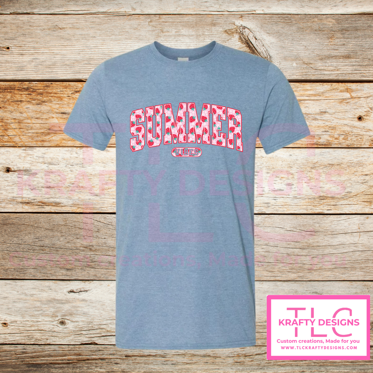 Summer Vibes Shirts – Sweet Strawberry Print Graphic Tee