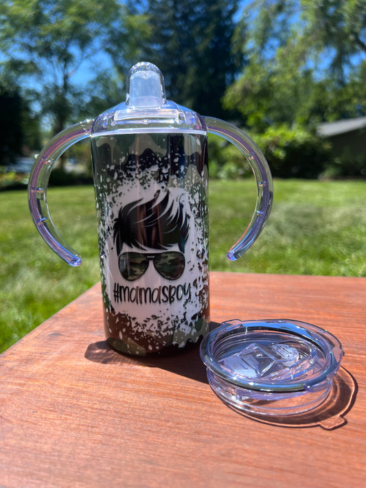 Mama's Boy Camo 12 oz Kids Sippy or Flip Cup