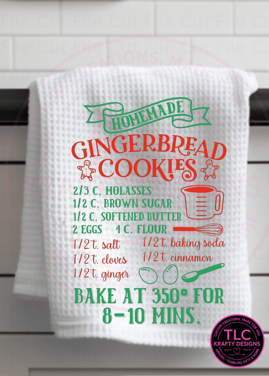 Homemade Gingerbread Cookies Recipe Kitchen Towel