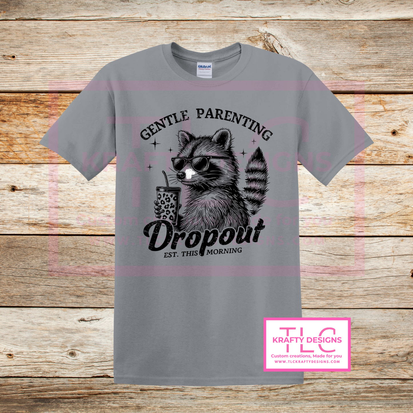 Gentle Parenting Dropout Raccoon Shirt – Funny Bubble Tea Tee for Moms