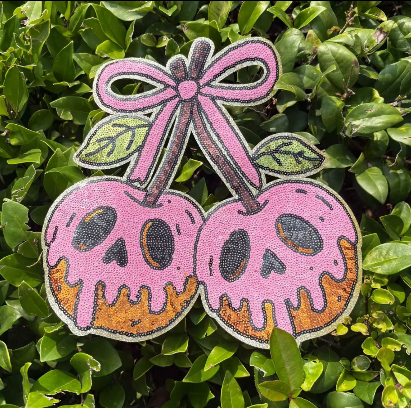 Preorder – Pink Poison Apple Sequin Patch (10.5”)