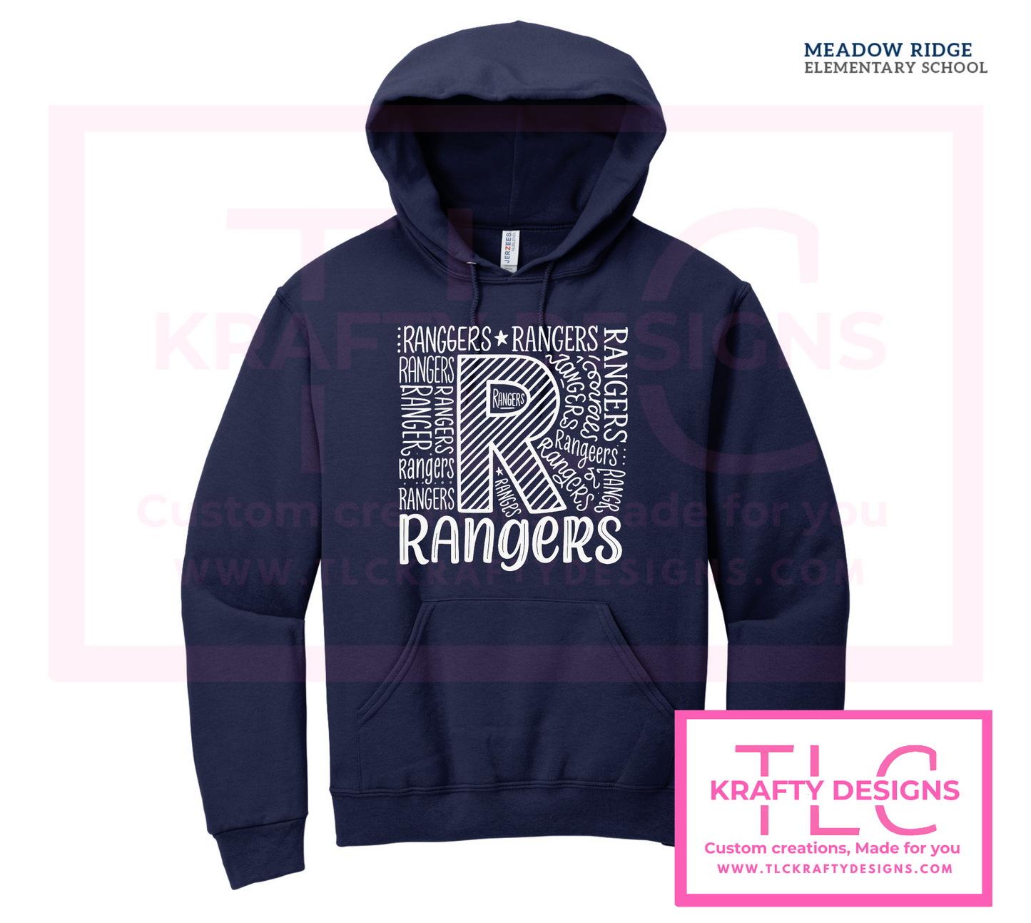 Ranger Hand-Lettered R Sweatshirt: Meadow Ridge School Spirit