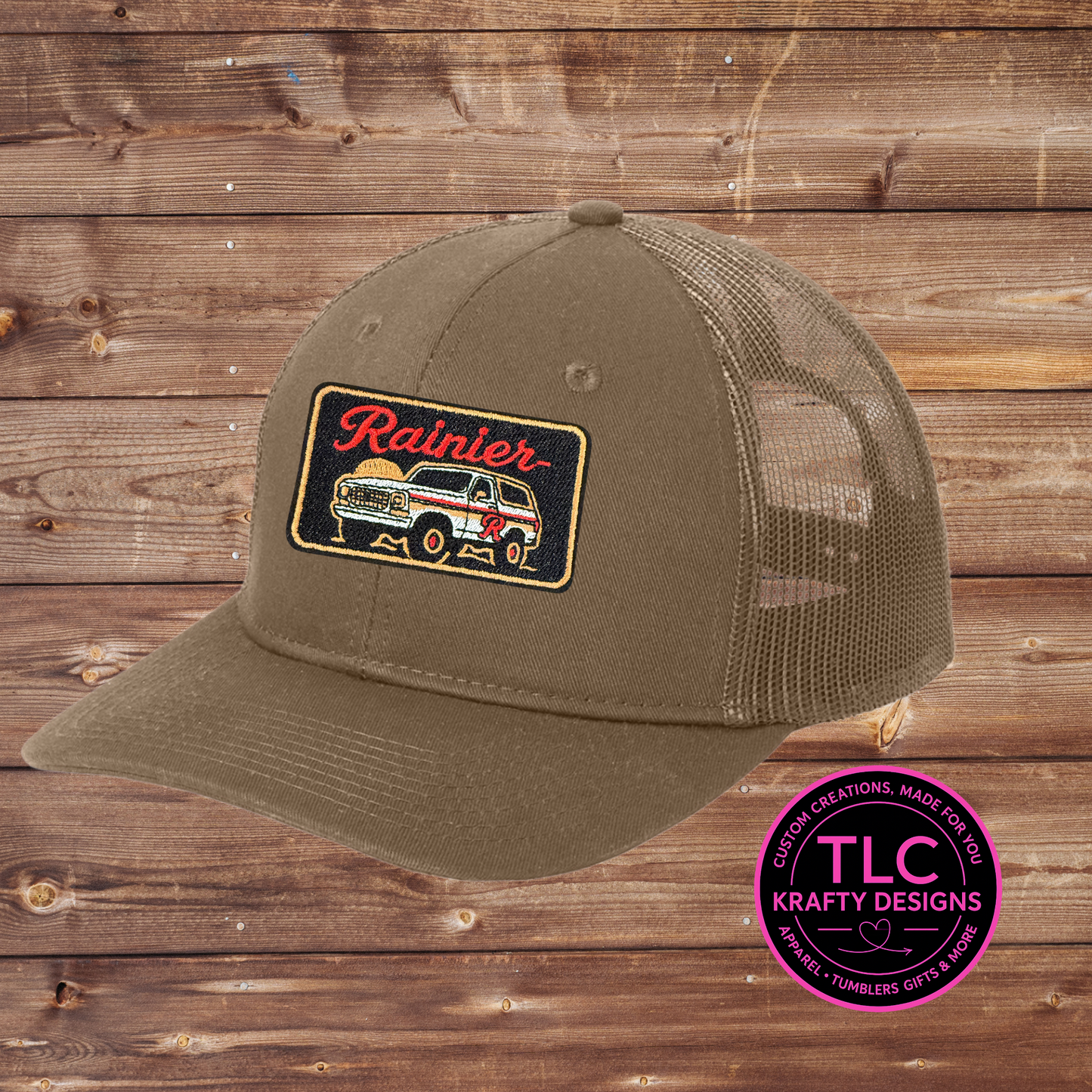 Rainier Trucker Hats – Retro Patch Snapbacks in Multiple Colors
