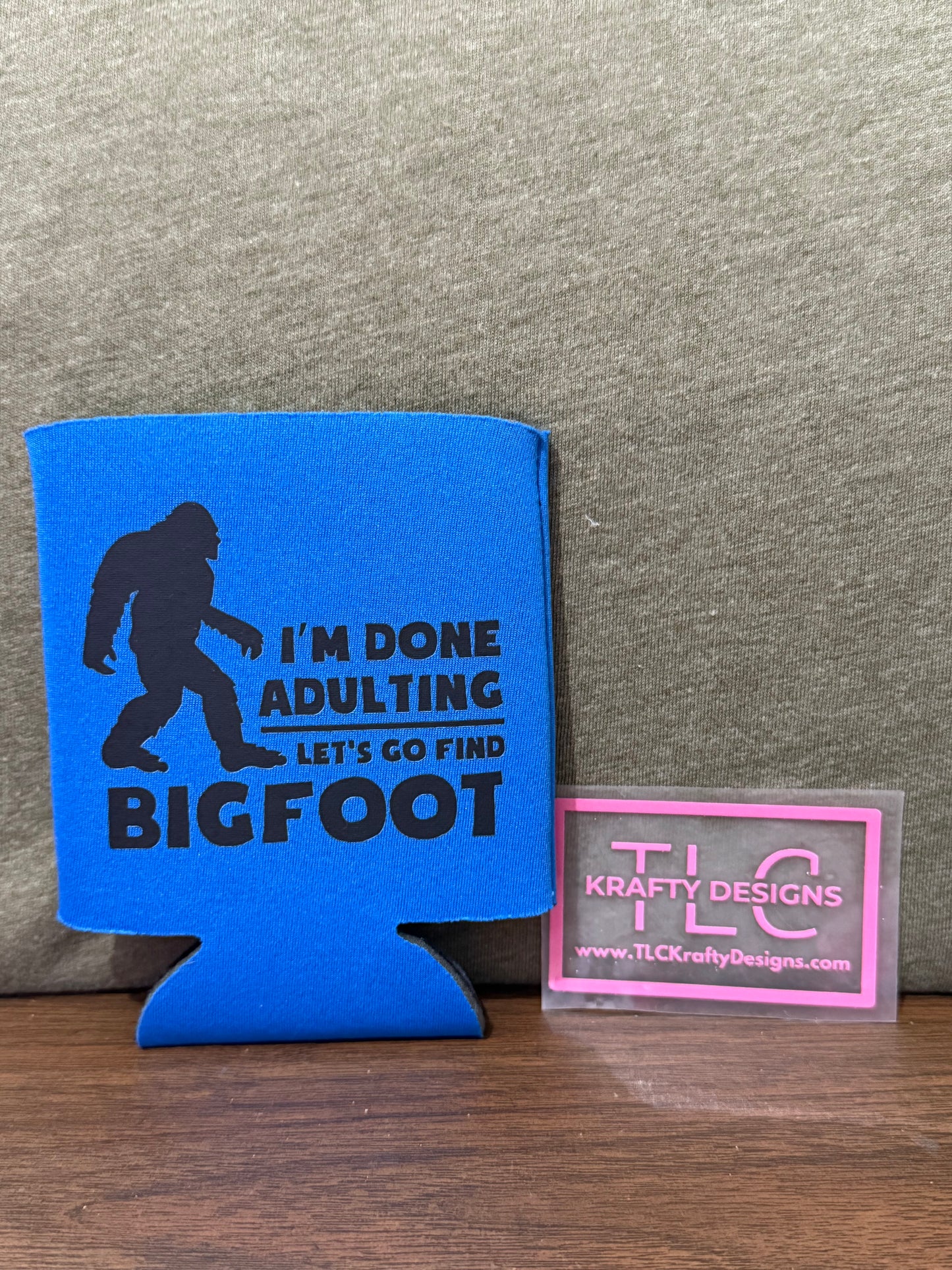 I’m Done Adulting Bigfoot Koozie – Funny Sasquatch Can Holder for Cryptid Fans & Adventurers