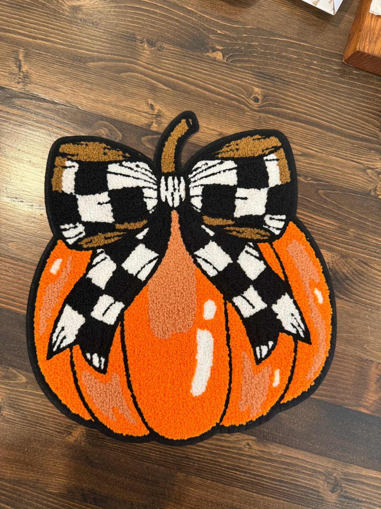 Buffalo Plaid Bow Pumpkin Extra Large Patch – Fall & Halloween Décor