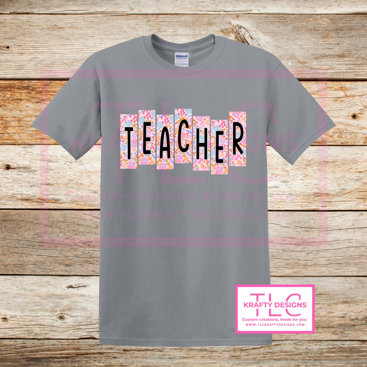 Floral Block Letter Staff Shirts – Teacher, SPED, PARA, Counselor & More