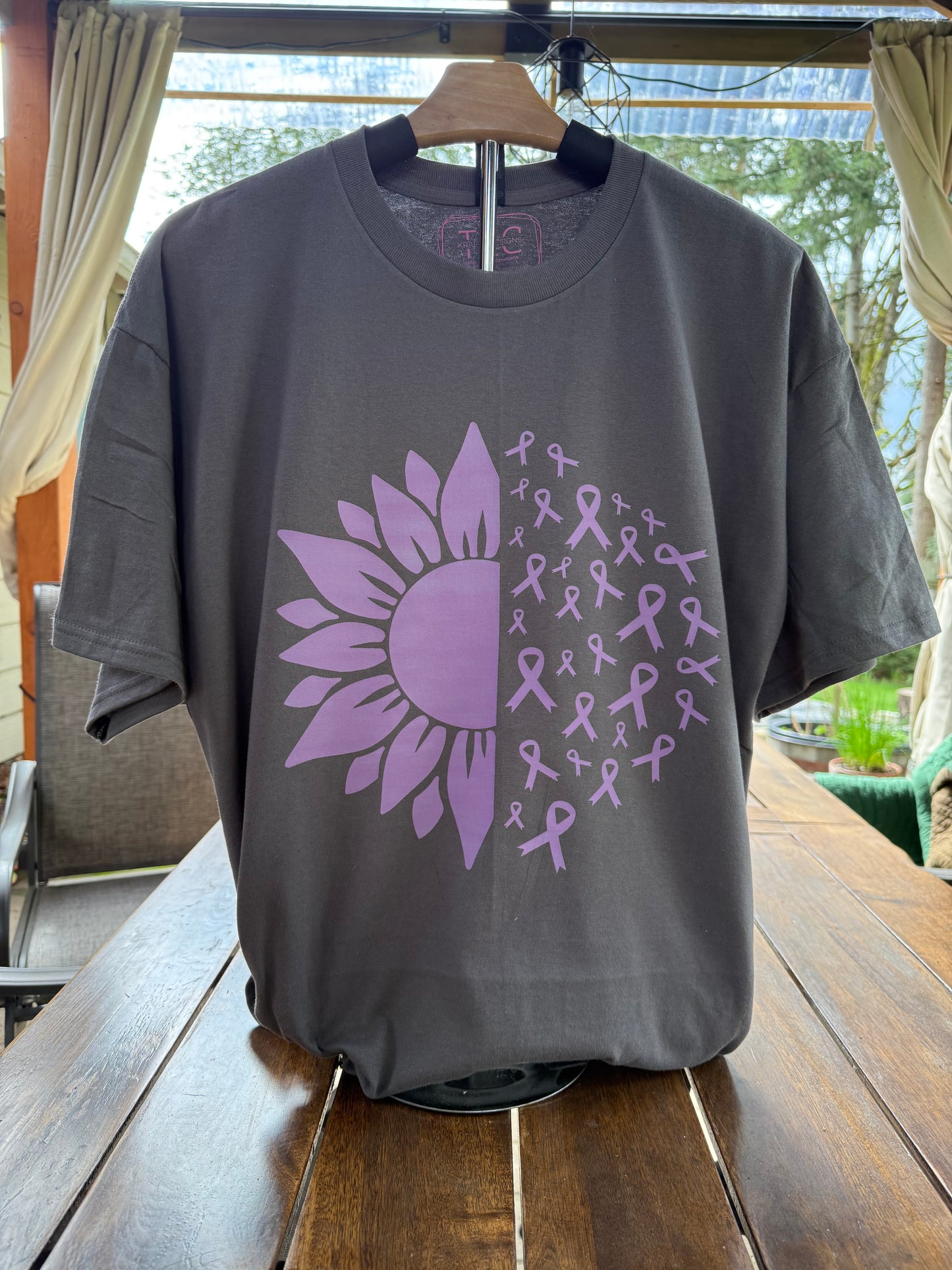 Purple Ribbon Sunflower Awareness Tee – Support and Strength in Style
