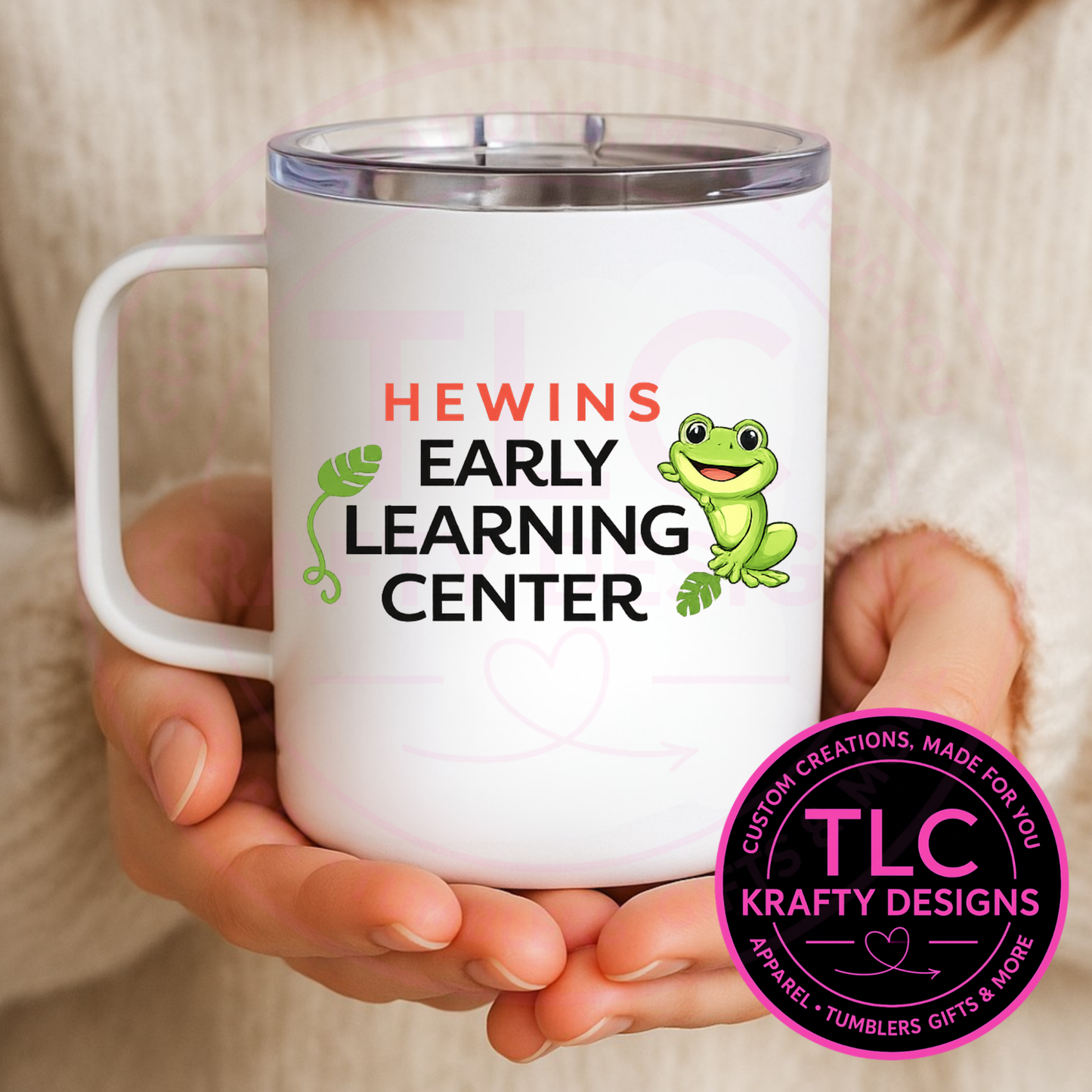 Hewins Early Learning Center 12oz Travel Mug – Frog School Spirit Mug