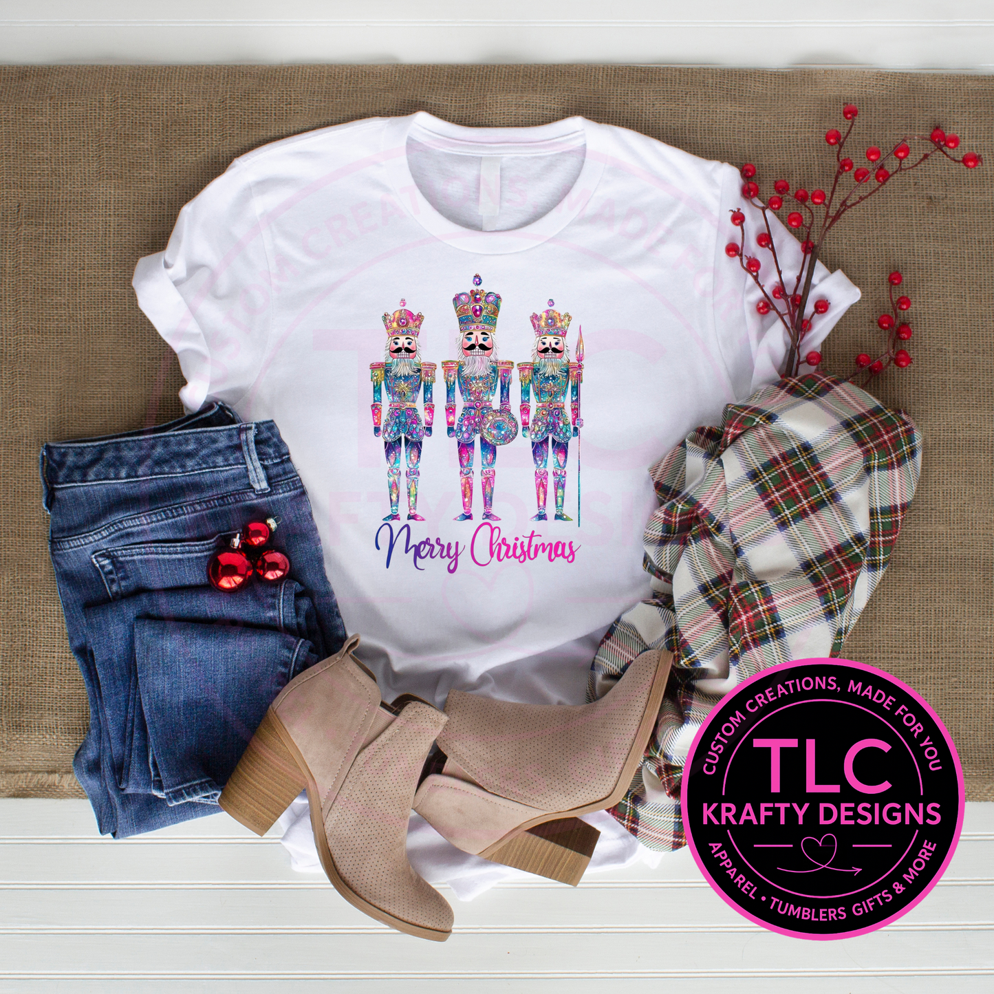 Colorful Pattern Nutcracker Christmas T-Shirt β Festive Holiday Tee