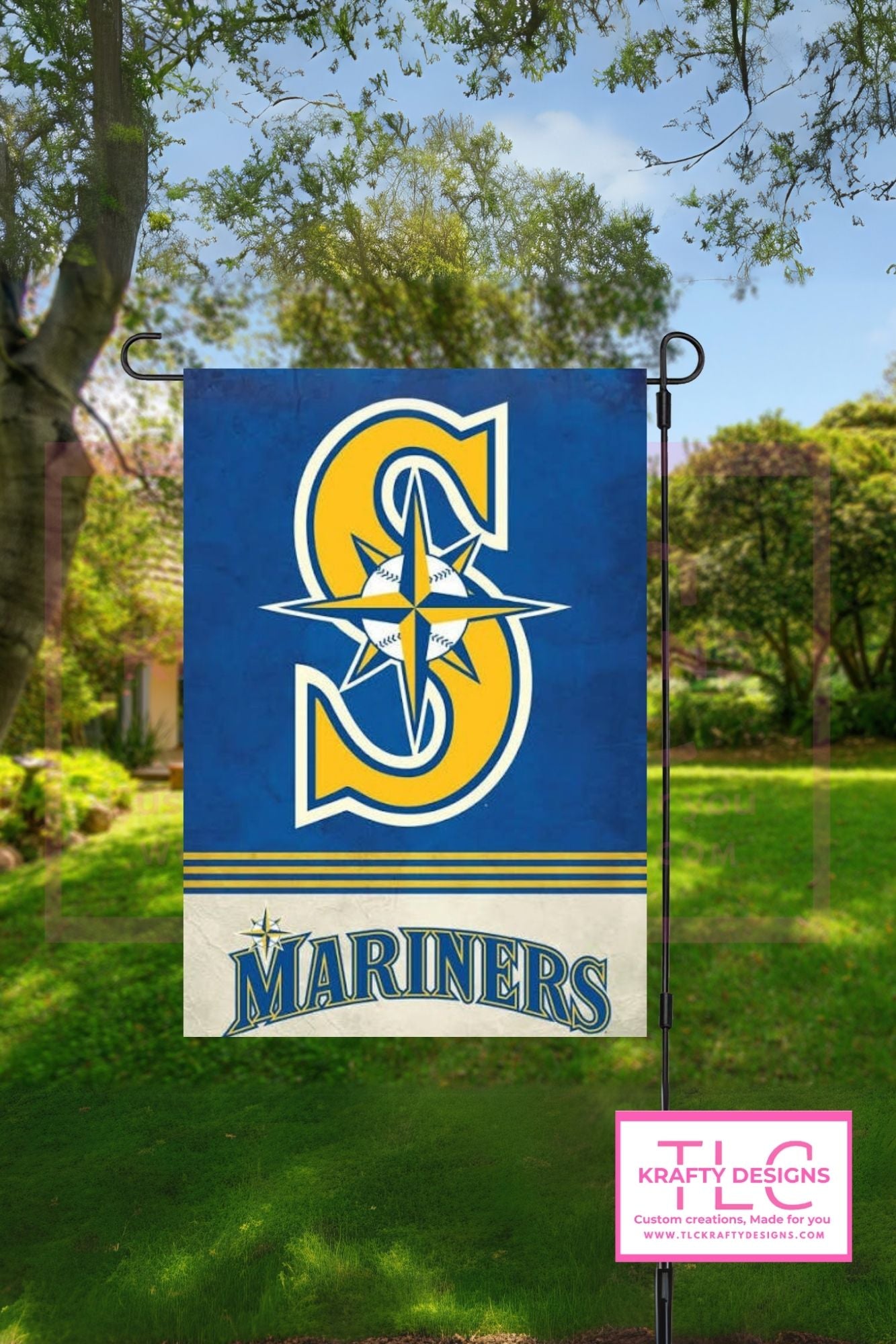 Seattle Baseball Garden Flag – Bold "S" Design