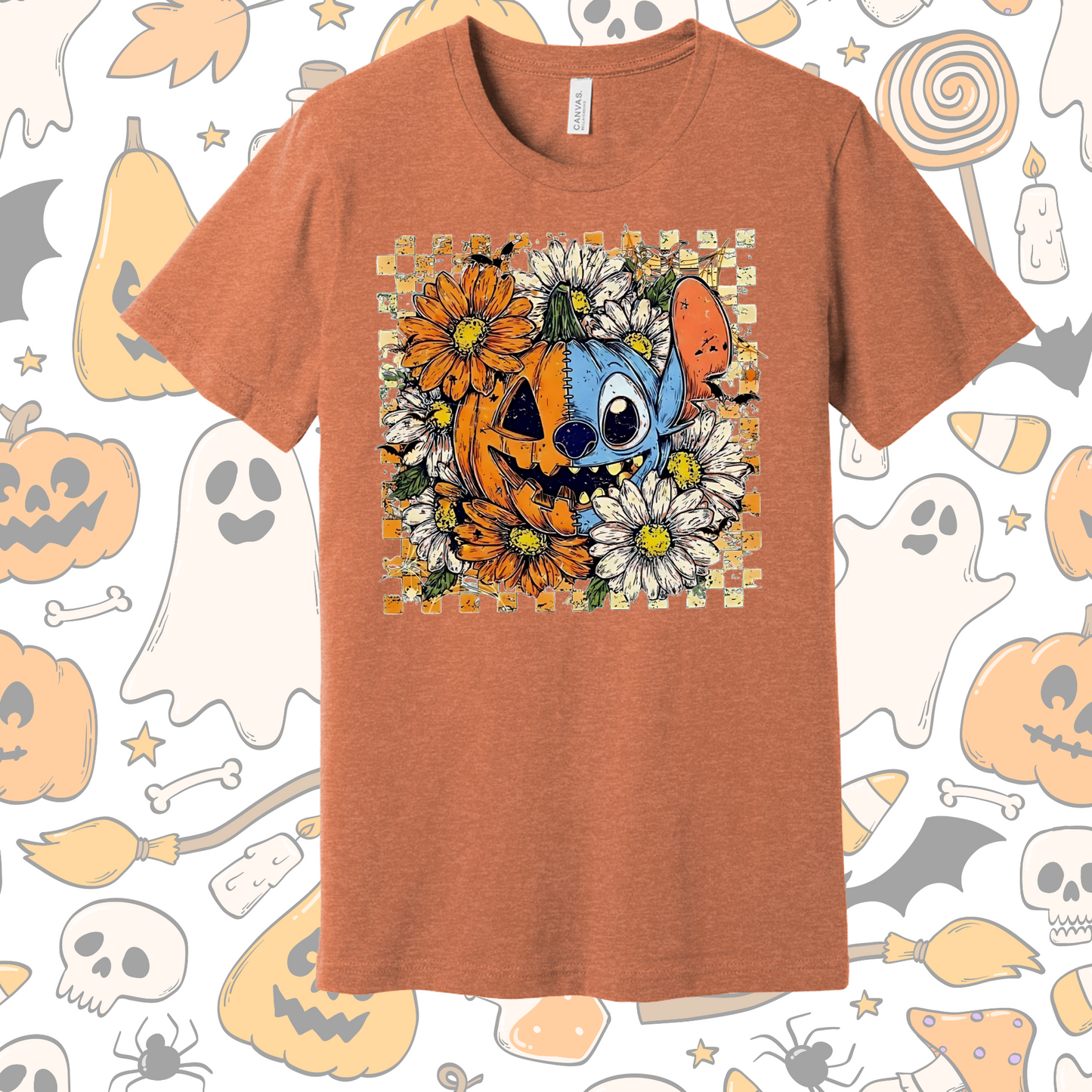 Pumpkin Patch Mischief Tee – Fall Floral Halloween Shirt (Tee, or Long Sleeve)