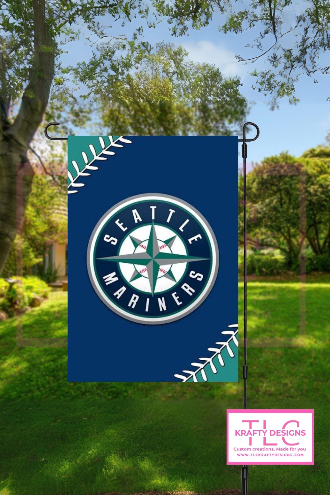 Seattle Baseball Garden Flag - Large Logo Design