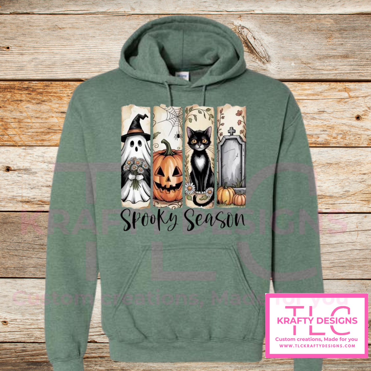 ๐ธ๏ธ Spooky Season Halloween Sweatshirt โ Ghost, Pumpkin, Cat & Graveyard Fall Design