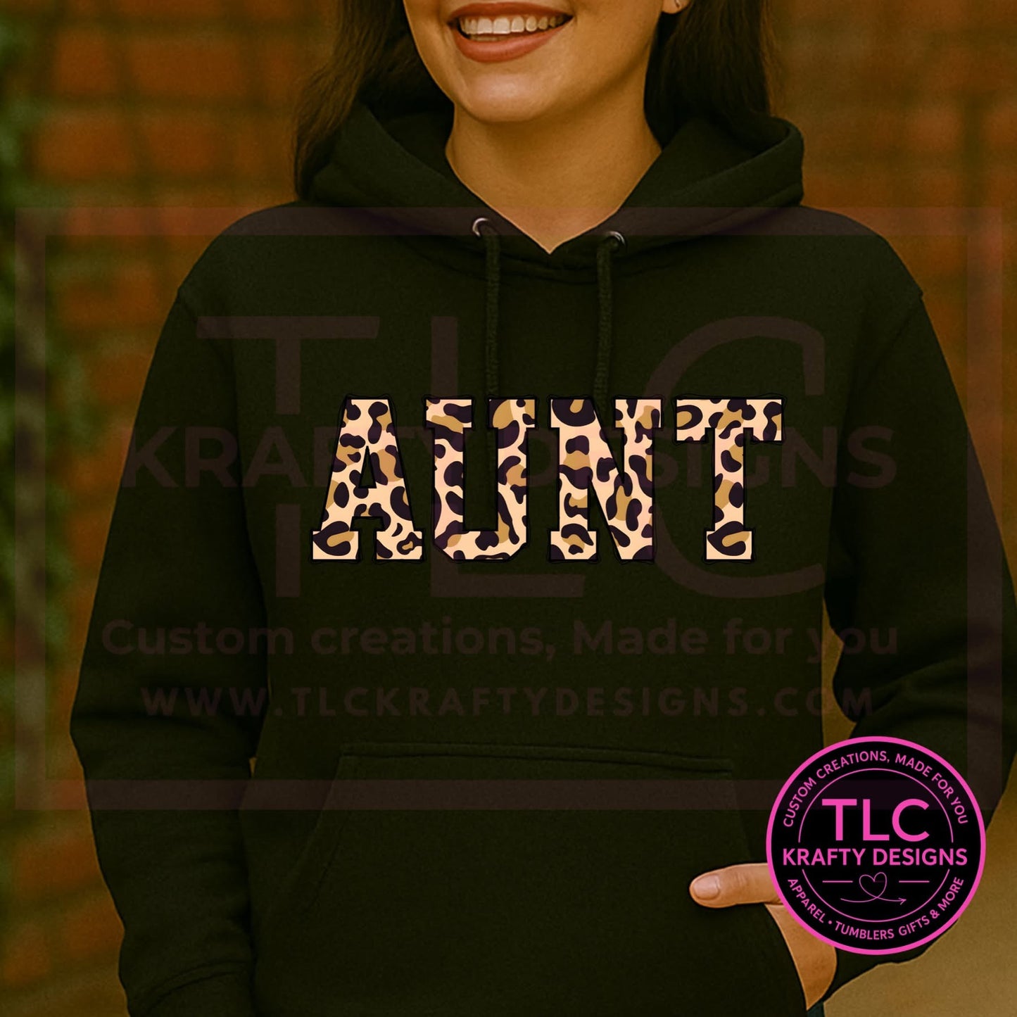 Aunt Sweatshirt or Hoodie β Leopard Print Auntie Top | Trendy Aunt Gift | Cool Aunt Life Crewneck or Hoodie | Animal Print Graphic