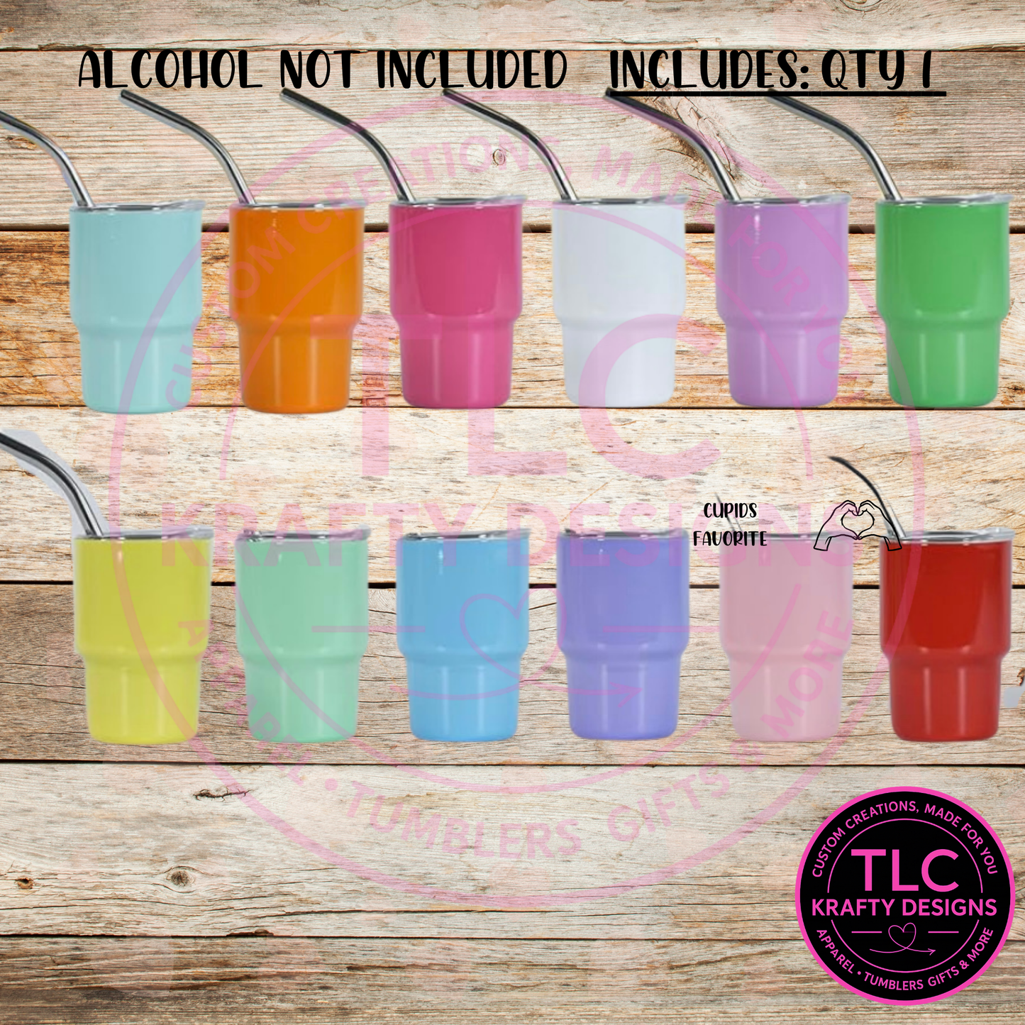 I Don’t Give a Sip Mini Shot Glass Tumbler – 3oz Stainless Steel with Straw | Funny Party Favor, Gag Gift