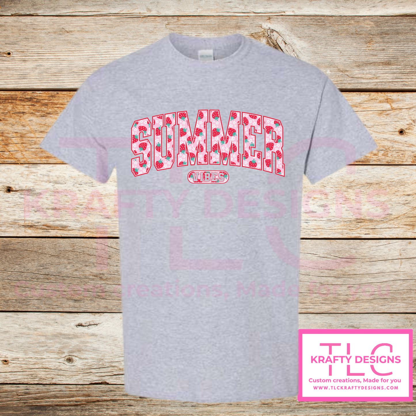 Summer Vibes Shirts – Sweet Strawberry Print Graphic Tee