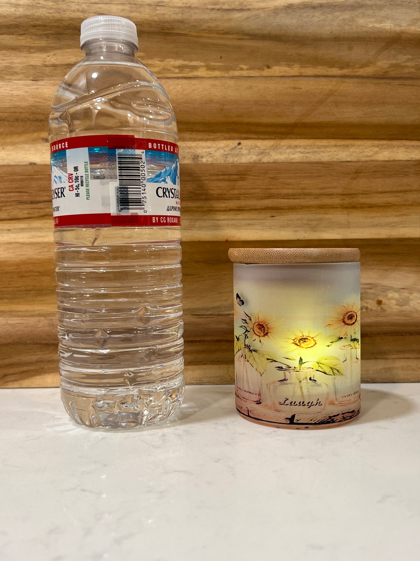 Flowery Live Laugh Love 10oz Candle / Trinket Container