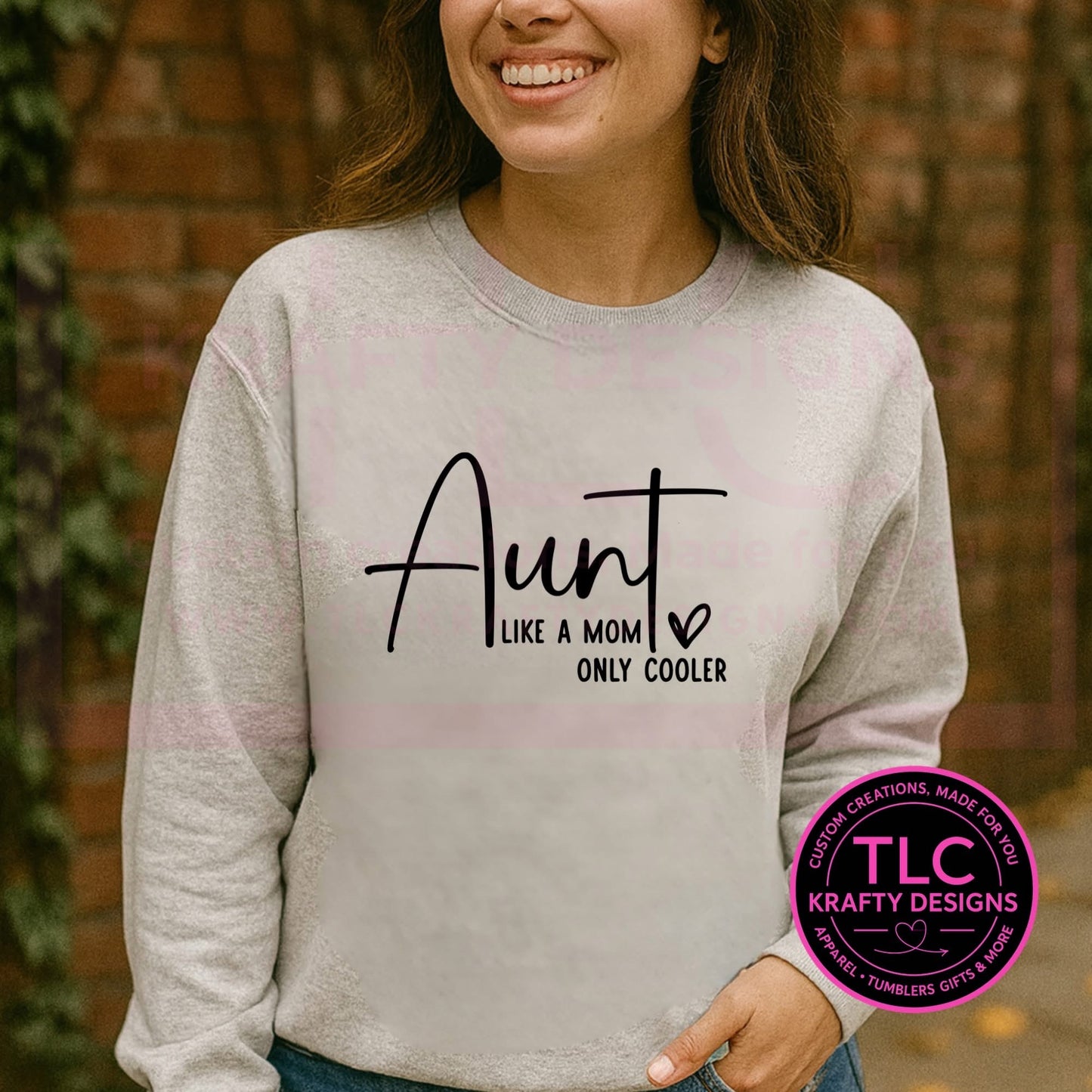 Aunt Sweatshirt or Hoodie – “Aunt Like a Mom Only Cooler” | Funny Aunt Gift | Cozy Auntie Crewneck or Hoodie for Cool Aunt