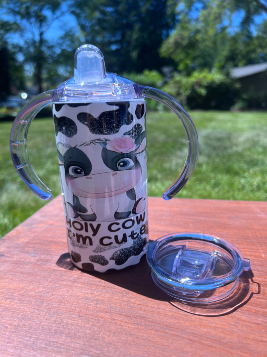 Holy Cow I'm Cute 12 oz Kids Sippy or Flip Cup