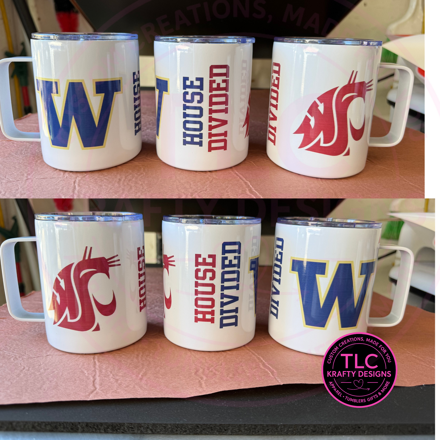 House Divided 12oz Travel Mug – Huskies vs. Cougs