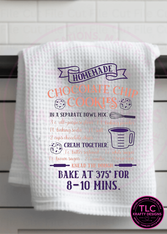 Homemade Chocolate Chip Cookies Recipe Kitchen Towel