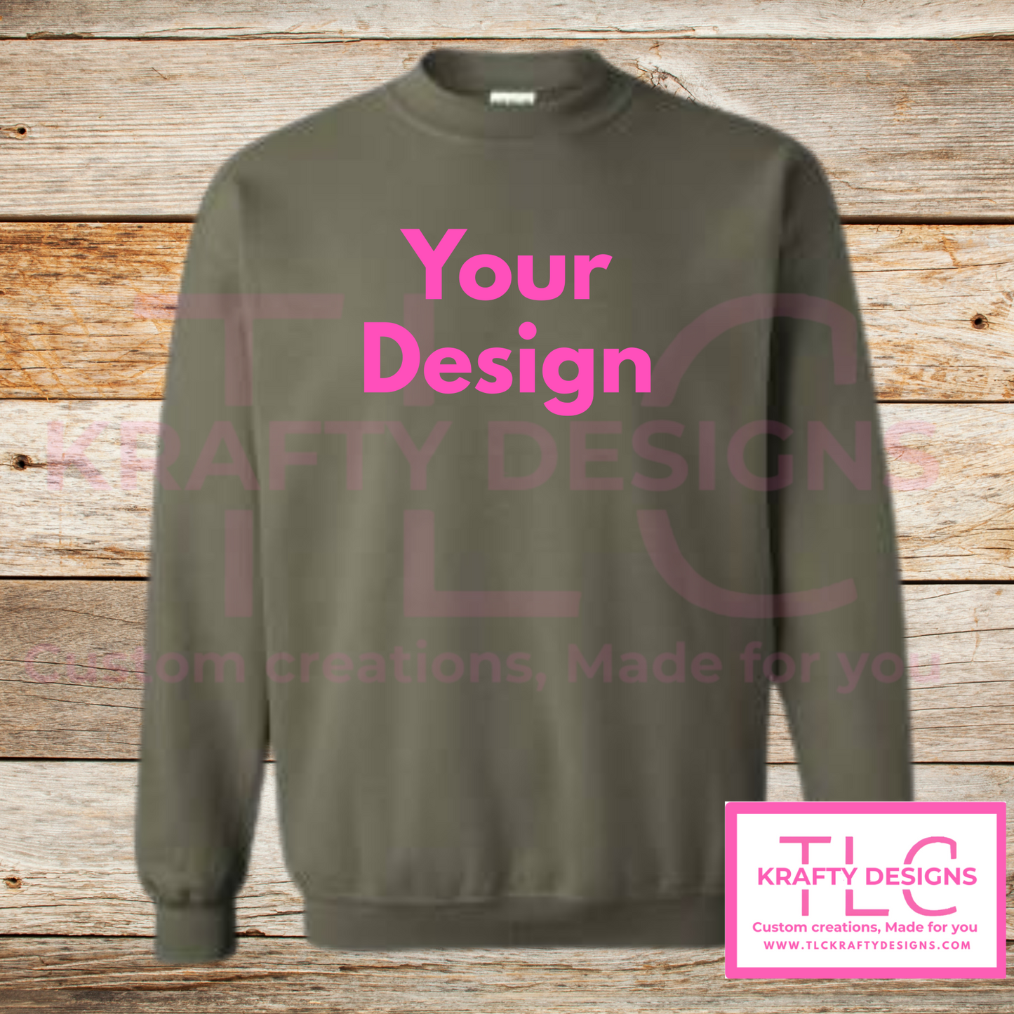 Customizable Sweatshirt (Hoodie & Crew -Add your Design