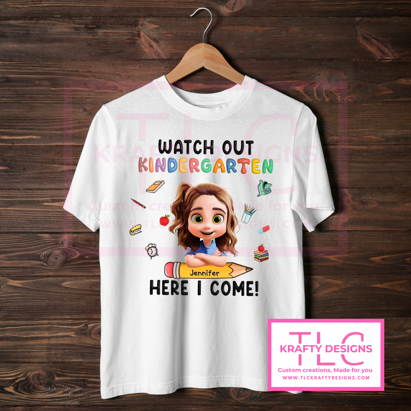 Watch Out Kindergarten – Personalized Youth Back-to-School T-Shirt