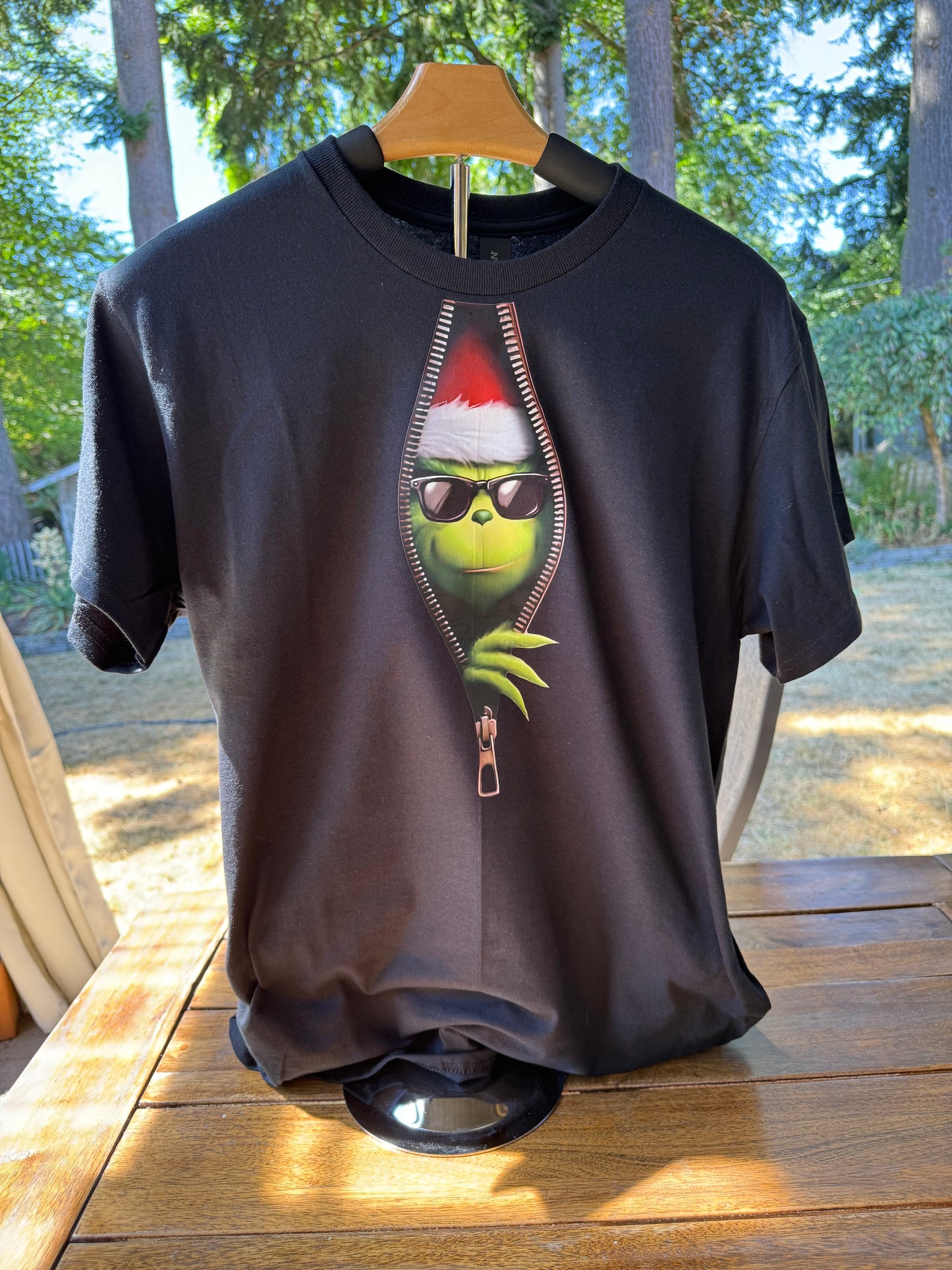 Cool Christmas Peek-a-Boo Tee β Funny Santa Shades Holiday Shirt (Short or Long Sleeve)