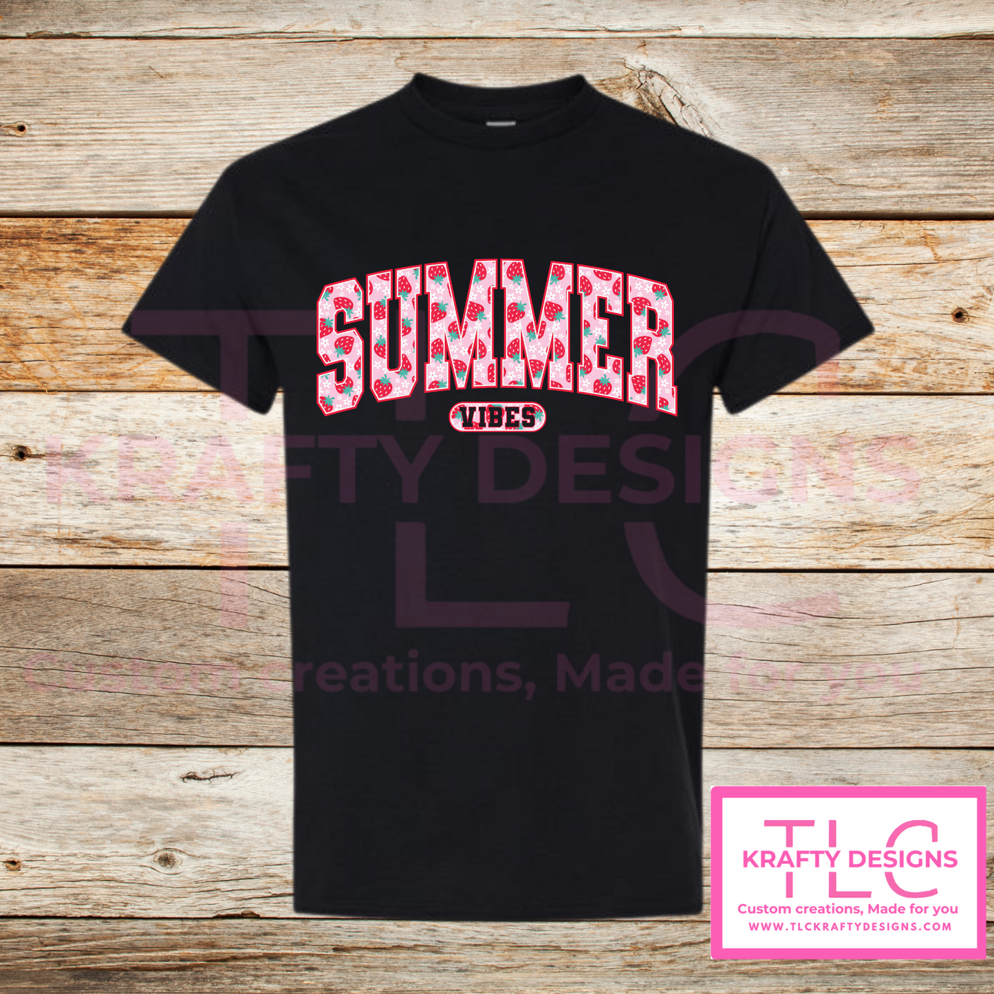 Summer Vibes Shirts – Sweet Strawberry Print Graphic Tee