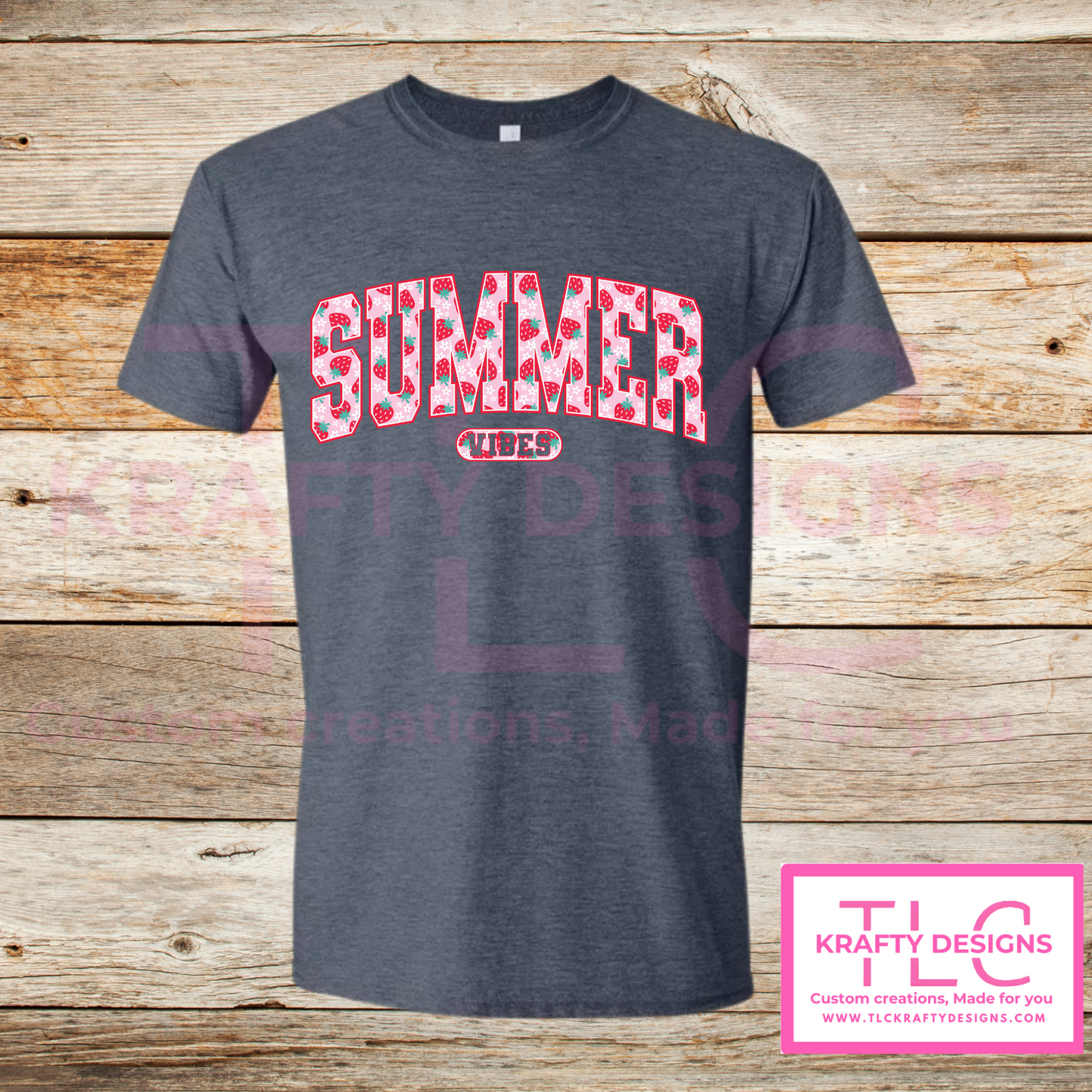 Summer Vibes Shirts – Sweet Strawberry Print Graphic Tee