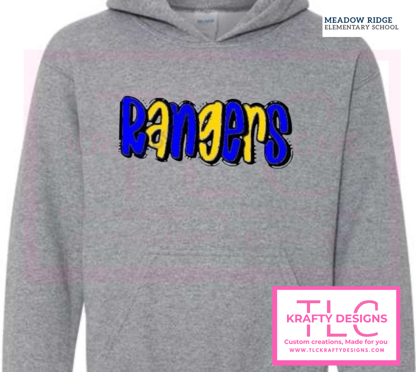 Rangers Graffiti-Style Sweatshirt - Meadow Ridge Spirit Wear