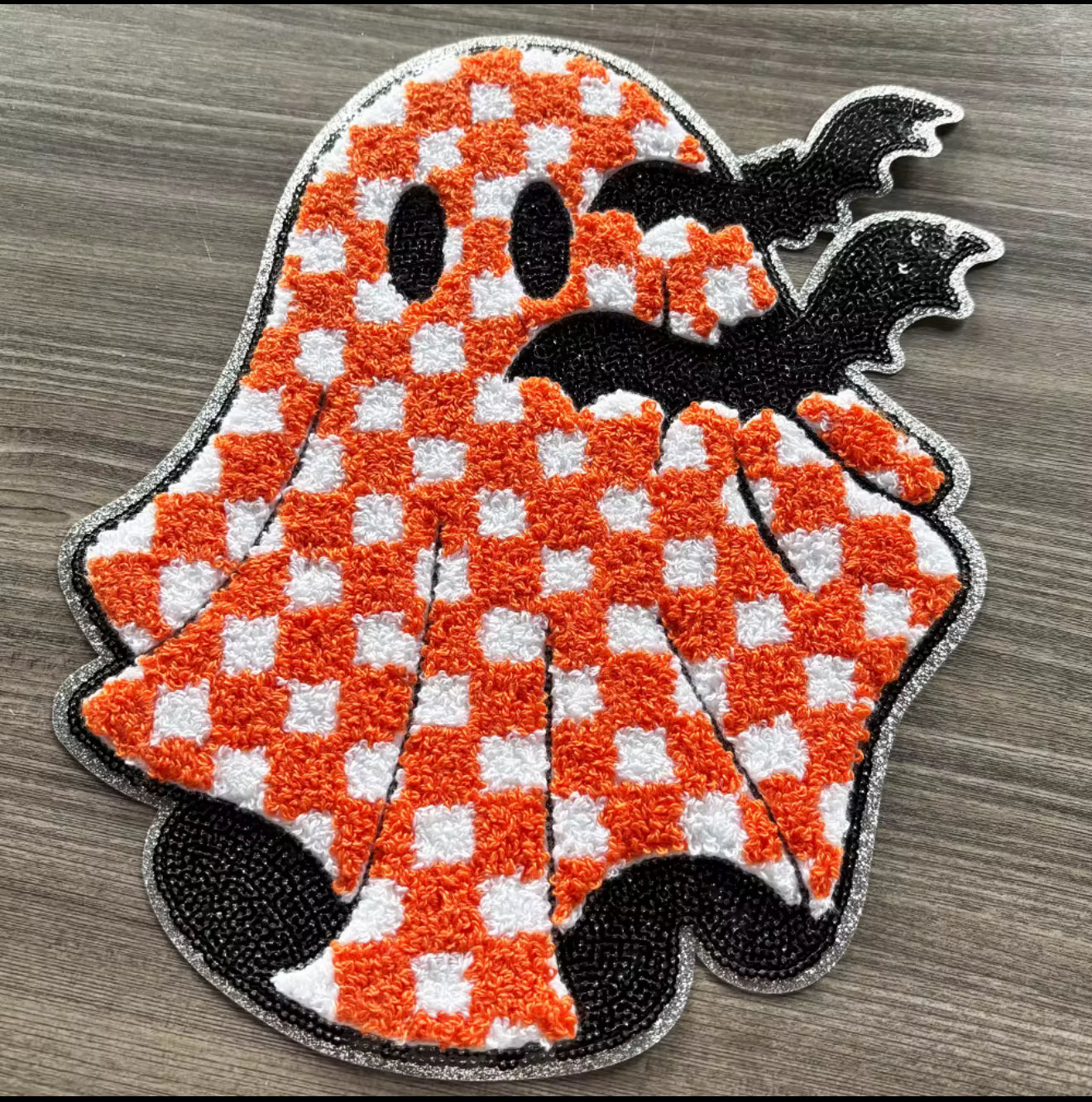 Preorder – Buffalo Plaid Ghost Chenille Patch (10.5”)