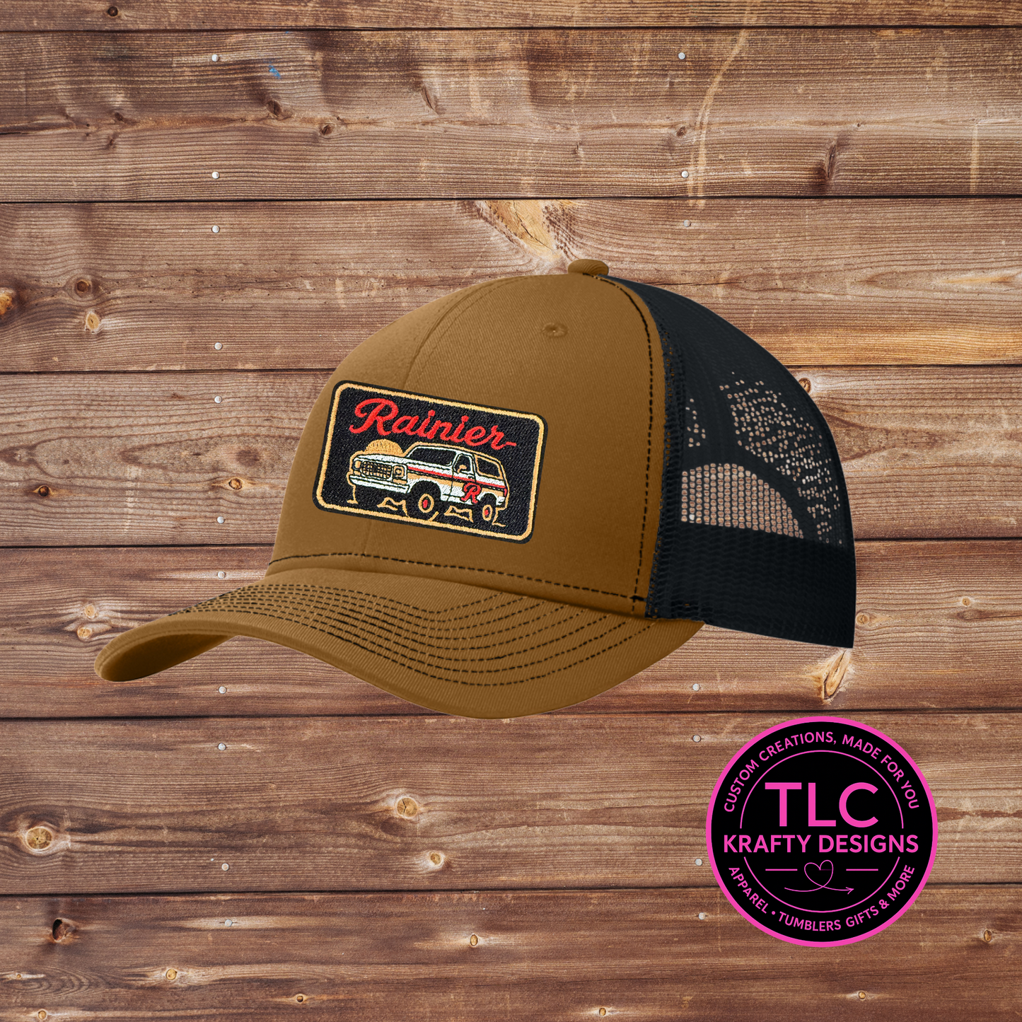 Rainier Trucker Hats – Retro Patch Snapbacks in Multiple Colors