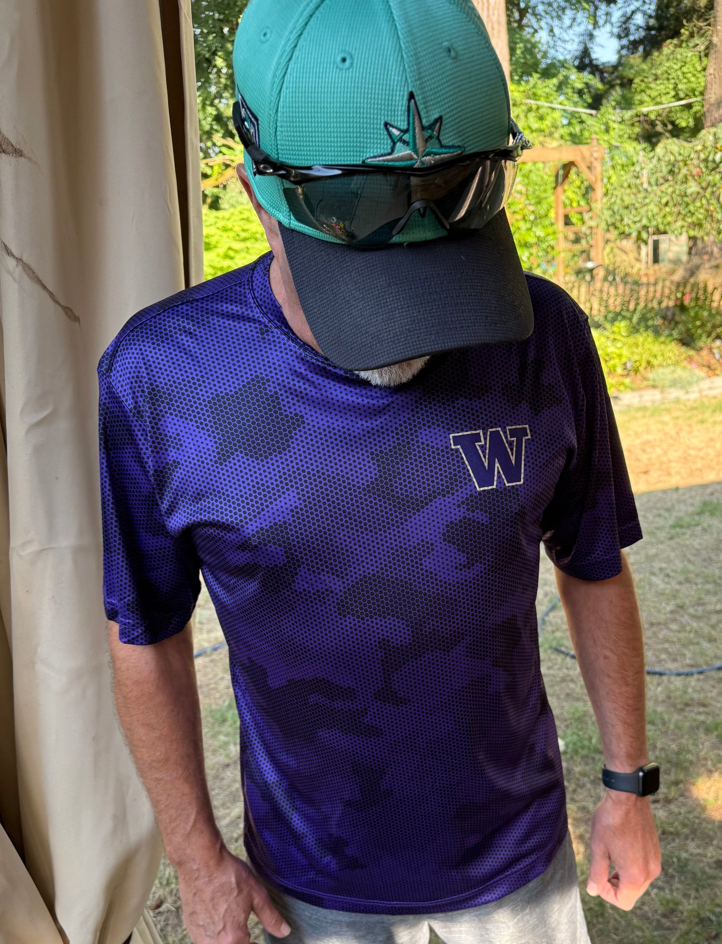 Purple Digital Camo Performance Tee – Athletic Moisture-Wicking Shirt