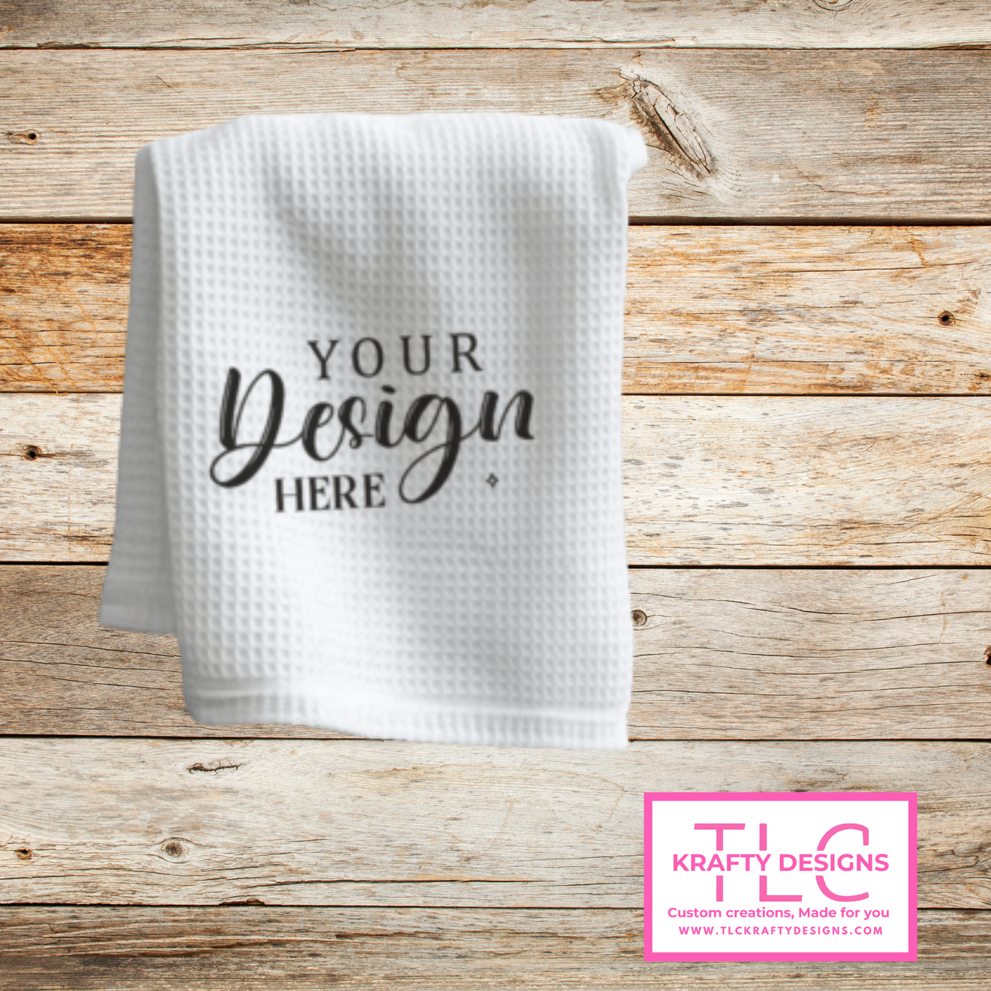 Custom Waffle Weave Kitchen or Hand Towel – Add Your Design