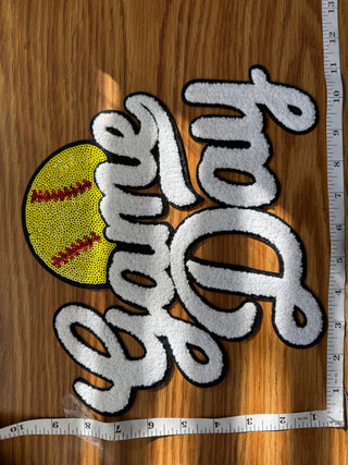 Game Day Softball Chenille Patch Sweatshirt – Crewneck or Hoodie