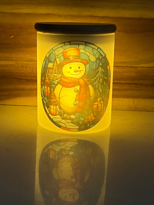 Festive Snowman 9oz Candle/Trinket Holder