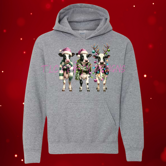 Festive Cow Sweatshirt - Holiday Cheer in Style