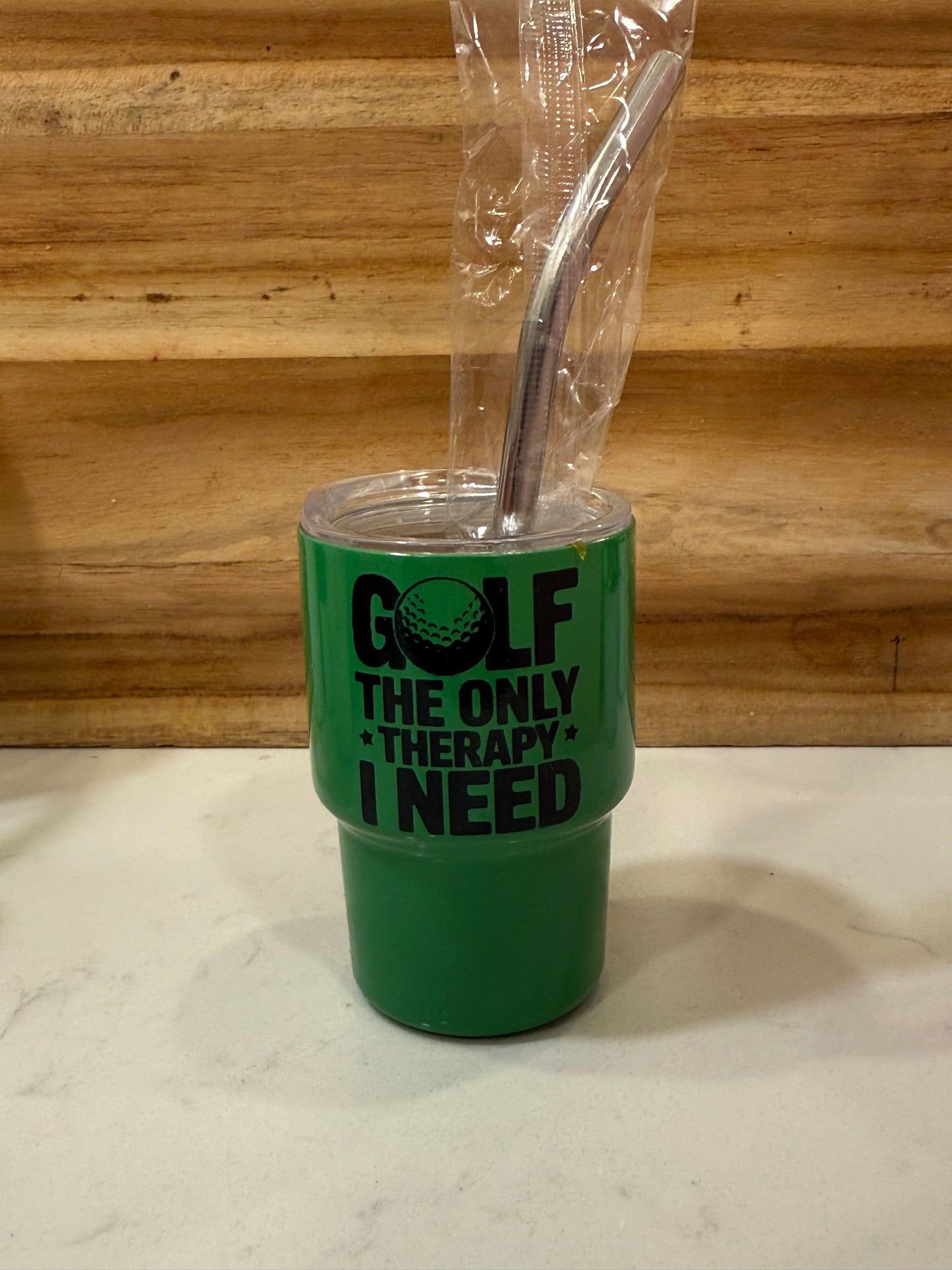 Golf the only therapy I need 3 ounce mini shot glass