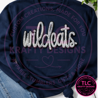 Wildcats Sequin Patch, Sparkle School Spirit Patch, Wildcats Iron On Patch