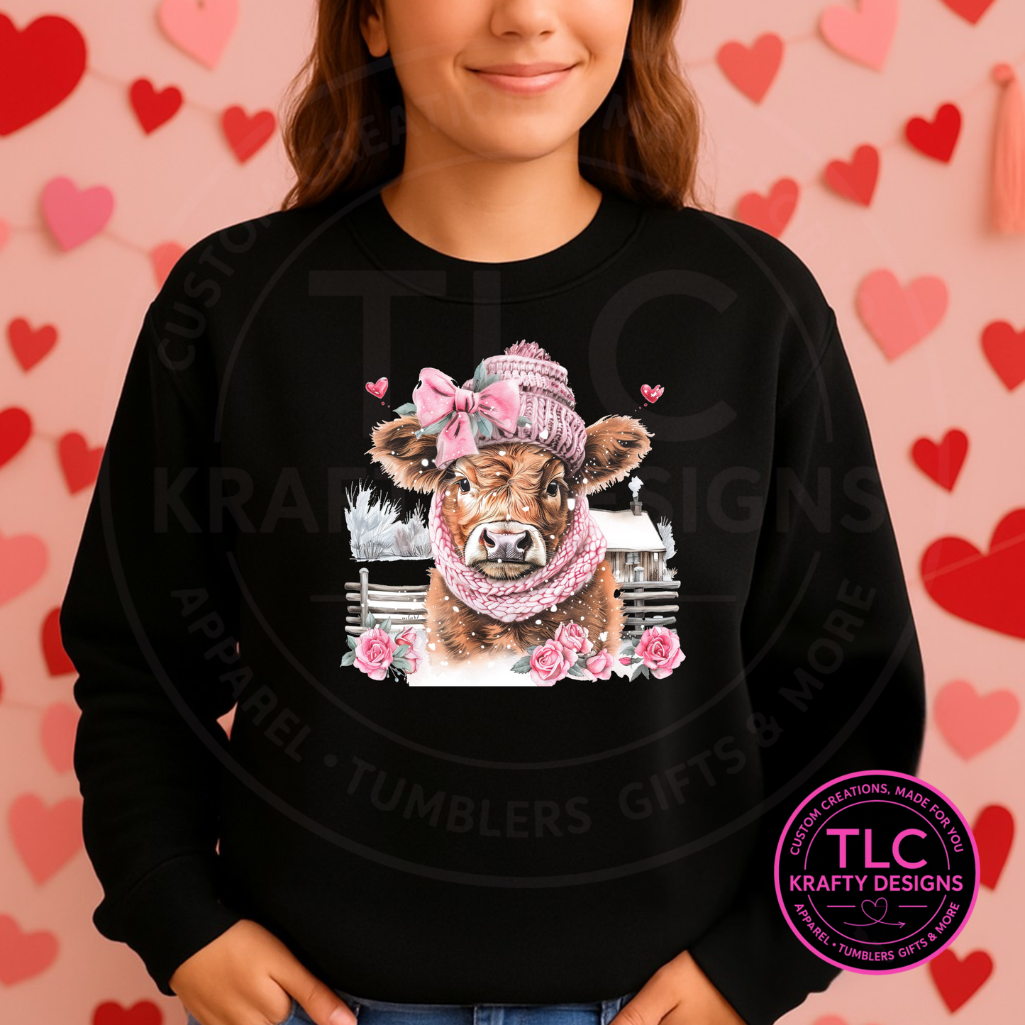 Highland Cow Valentine T-Shirt – Multiple Cute Cow Designs Available