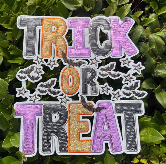 Preorder – Trick or Treat Sequin Patch (10.5”)
