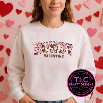 Howdy Valentine Sweatshirt or T-Shirt – Western Valentine Apparel | Cute Cowgirl Love Shirt