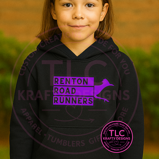 Renton Roadrunners Hoodie – Modern Block Letter School Spirit Wear