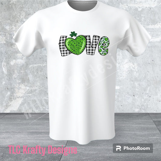 Love Checkered Shamrock sublimation St. Patricks Day shirt