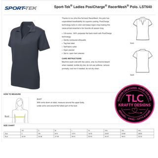 WEIERLAW Sport-Tek Polo Shirt, Embroidered Law Firm Staff Uniform, Sport-Tek Ladies PosiCharge RacerMesh Polo, Attorney Office Apparel