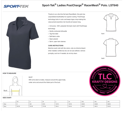 WEIERLAW Sport-Tek Polo Shirt, Embroidered Law Firm Staff Uniform, Sport-Tek Ladies PosiCharge RacerMesh Polo, Attorney Office Apparel